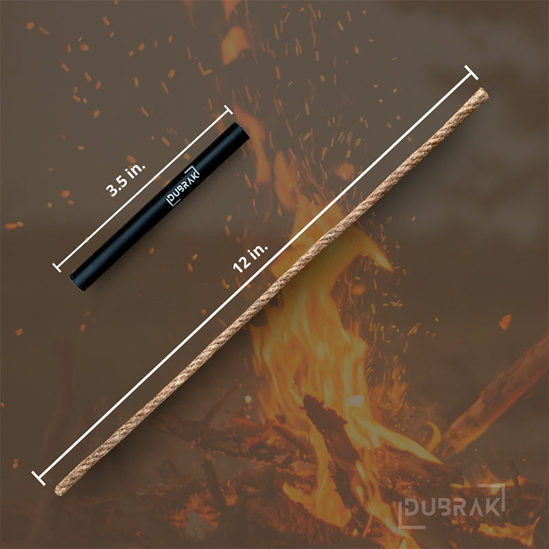 Dubrak tinder rope and bellow dimensions.