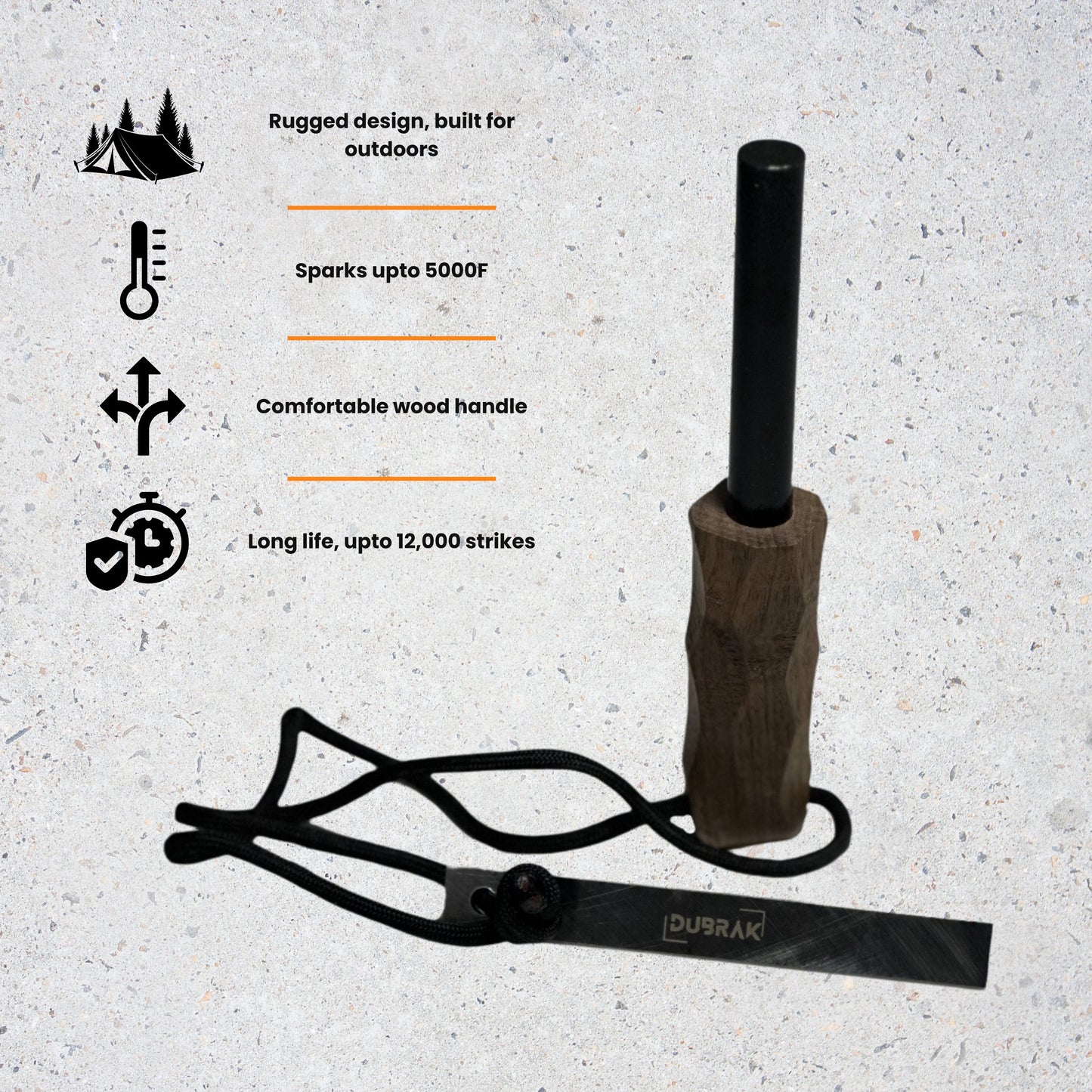 premium-wood-handle-fire-starter-ferro-rod-key-features