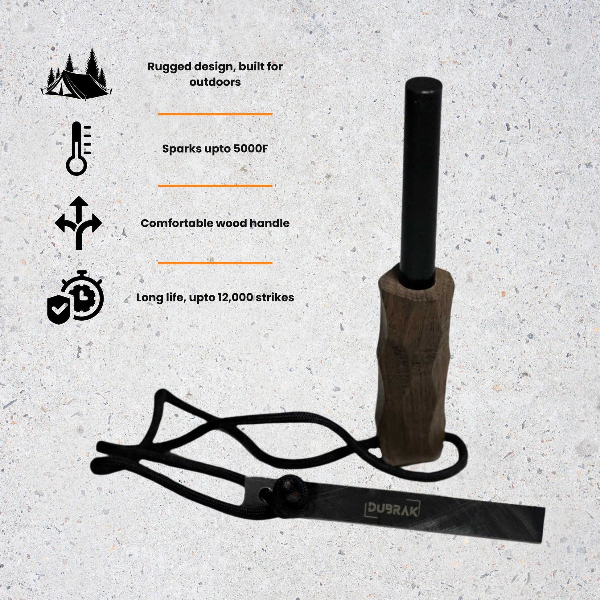 premium-wood-handle-fire-starter-ferro-rod-key-features